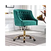 sepnine chaise de bureau en velours fauteuil de bureau pivotant chaise chambre avec roulettes hauteur réglable vert