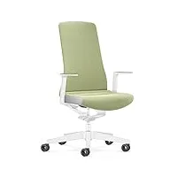 interstuhl chaise de bureau pure interior edition – adaptation au poids et au mouvement – technologie smart-spring ergonomique (vert i blanc)