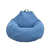 harupink pouf poire adulte et enfants, classique, fauteuil de pouf poire d’intérieur et d’extérieur, pouf sans remplissage,grand,housse (l bleu)