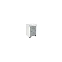 inter link - caisson de bureau 4 tiroirs sur roulettes meuble rangement mobile vernis lxpxh: 40x36x65 cm blanc / gris printi