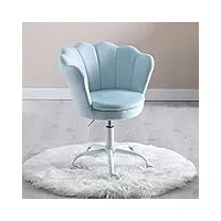 wahson chaise de bureau pour enfant, chaise bureau en velours avec pied métal, fauteuil de bureau pour chambre, bleu clair