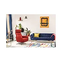 scandico fauteuil relax, cuir, rouge/rouge, one fits all
