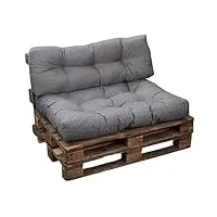bananair coussins/matelas de palette, canapé, fauteuil, siège pour palette euro - assise - fabriqué en france - anti-uv (gris, coussin 120 x 80 cm)