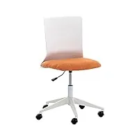 clp chaise de bureau originale apolda avec assise en tissu ou similicuir i fauteuil de bureau avec roulettes i hauteur réglable et pivotant, couleur:orange, matière:tissu