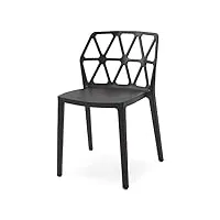 connubia lot de 4 chaises modèle alchemia en polypropylène - disponible en 6 couleurs (noir)