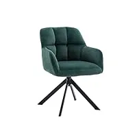 wahson chaise de bureau pour chambre rotation à 360° fauteuil en velours pieds en métal, chaise pivotante, vert