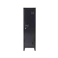 homy casa armoire de rangement de fichiers de bureau en métal à 3 portes - support de console 3 en 1 - noir