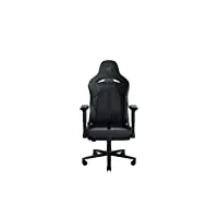 razer chaise de jeu enki x avec support lombaire intégré, chaise de bureau/bureau, cuir synthétique multicouche, rembourrage en mousse, réglable en hauteur, noir/vert