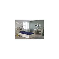 parisot charlemagne chambre enfant complete tete de lit + lit + bureau - style contemporain - décor acacia clair et blanc