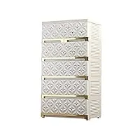 zhaoshunli tour de rangement Épaissir armoire de rangement type de tiroir cabinet de rangement en plastique boîte de rangement d'armoires pour enfants (color : off-white-gold, size : 7 layers)