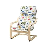 ikea poang fauteuil pour enfant en plaqué bouleau/motif dinosaure medskog