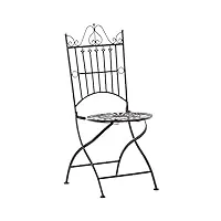 clp chaise de jardin pliante sadao i chaise d'extérieur en fer forgé avec hauteur d'assise 44 cm i chaise design pour terrasse ou balcon, couleur:bronze