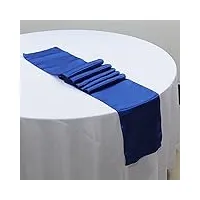 cnfq lot 10 chemins de table satin décoration salle mariage table runner 275cm x 30cm (bleu royal)