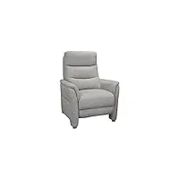 tousmesmeubles fauteuil relax electrique tissu gris perle - russia - l 87 x l 93 x h 109 cm - neuf