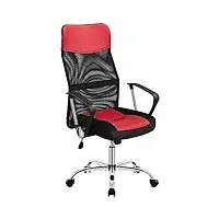 yaheetech chaise bureau ergonomique en maille fauteuil de bureau hauteur réglable pivotant dossier haut grande taille rouge
