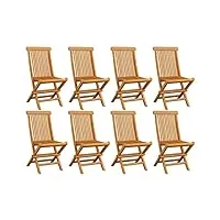 vidaxl 8x bois de teck massif chaises de jardin pliables chaises de salle à manger d'extérieur sièges de patio chaises de terrasse balcon