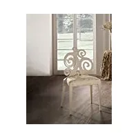 fauteuil classique en tissu damassé crème ton sur ton avec dossier sculpté