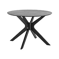 ac design furniture dion table à manger ronde pour 4 personnes noir, table de cuisine, table à manger pour petite cuisine, meuble de salle à manger, Ø: 105 x h: 75 cm, 1 pc