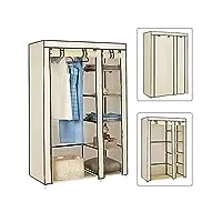 huole armoire de rangement,garde-robe,organisateur de stockage de vêtements armoire toile placard à rangement,pour chambre, couloir, dressing,110 * 45 * 175cm-beige