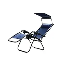 chaise longue bain de soleil avec pare soleil, réglable transat bains de soleil l'extérieur chaise longue pliante fauteuil relax pour votre jardin, terrasse, salon