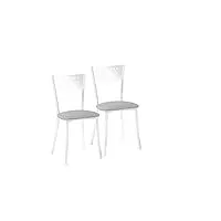 astimesa scmggr deux chaises de cuisine, métal, gris, altura de asiento 45 cms