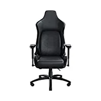 razer iskur - chaise de jeu haut de gamme avec soutien lombaire intégré (chaise de bureau / chaise de bureau, cuir synthétique multicouche, rembourrage en mousse, réglable en hauteur) noir | standard