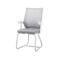 warmiehomy chaise de bureau ergonomique avec accoudoirs en maille pour réunion, conférence, gestionnaire, bureau à domicile, gris