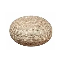 g&s tabouret pouf en jacinthe d'eau tressée, fibres naturelles, diamètre 50 cm