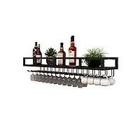 fpigshs casier à vin mural - support de verre à vin suspendu en fer forgé, cadre de gobelet à suspension, étagère de rangement de bouteille de vin pour cave à vin/bar/hôtel/restaurant