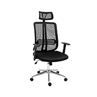 vinsetto fauteuil de bureau manager grand confort chaise de bureau réglable tissu maille polyester noir