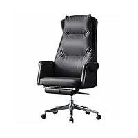 whoja fauteuil de direction chaise de bureau à dossier haut 400 lb faux cuir avec mécanisme d'inclinaison à 170 ° coussin en éponge haute densité base en métal lourd unisexe relaxant(color:noir)