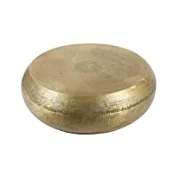 casa moro tsv8020 safaga table basse ronde en aluminium martelé doré Ø 98 cm