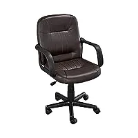 yaheetech chaise de bureau ergonomique fauteuil bureau siège rembourré hauteur réglable similicuir pivotante charge max 136kg marron