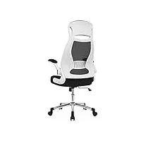 intimate wm heart chaise de bureau, fauteuil de bureau ergonomique, confortable, en maille avec accoudoirs pliables, hauteur réglable, soutien lombaire, 64 x 64 x 127.5 cm (blanc)
