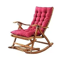 qwertyukj coussins de chaise berçante Épaissir polyester coussin longue relaxant intérieur extérieur rocking chair jardin pour la maison relax pas de chaise (color : red, size : 120x48cm)