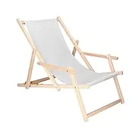 springos chaise longue en bois de hêtre chaise longue de jardin avec accoudoirs chaise longue de plage