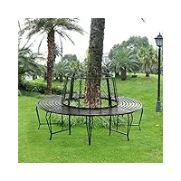 [en.casa] banc de jardin rond pour arbre meuble extérieur robuste circulaire de 360° 160 x 84 cm acier noir