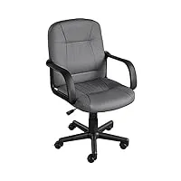 yaheetech chaise bureau ergonomique fauteuil de bureau siège rembourré hauteur réglable similicuir pivotante charge max 136kg gris