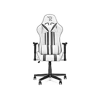 ranqer felix chaise gaming - chaise de bureau 360°, accoudoirs réglables, dossier réglable, coussins amovibles et réglables, chaise gaming ergonomique, pied stable en nylon - blanc/gris