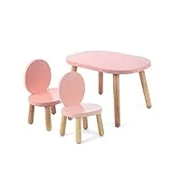pioupiou et merveilles table et chaise 1-4 ans ensemble table et chaises enfant - ovaline - rose - 1-4 ans rose de 12 mois à 4 ans