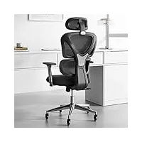 sytas chaise de bureau ergonomique avec soutien lombaire, accoudoir 3d et appuie-tête réglable, chaise d'ordinateur ergonomique à dossier haut