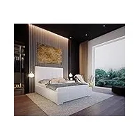 lukmebel madryt 920 lit double rembourré avec cristaux et tête de lit décorative 180 x 200 123 cm cadre en métal imitation cuir velours polyester