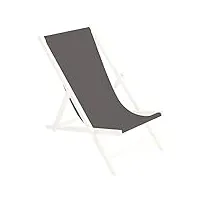 toile de rechange 131x44 cm, tissu de remplacement de fauteuil de plage, chaise longue pliante en bois motif gris [119]