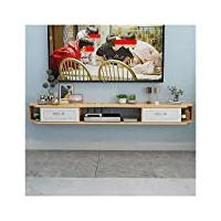 wbjlg Étagère murale à cadre flottant, meuble tv, étagère de rangement multimédia en bois, unité de divertissement murale/c / 160 × 23 × 15 cm