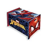 marvel spider-man nixy children coffre à jouets en bois avec banc, spiderman, taille unique
