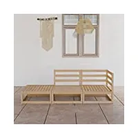 vidaxl bois de pin massif salon de jardin 3 pcs mobilier de patio ensemble de meubles de terrasse meubles d'extérieur mobilier de jardin