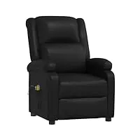 vidaxl fauteuil electrique de massage fauteuil de relaxation meuble de salon bureau intérieur dossier et repose-pied réglables noir similicuir