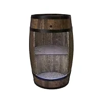 tonneau en bois avec éclairage led - armoire bar meuble rangement bouteille alcool - casier à vin,whisky, bière et boissons - organisateur d'armoires d'alcool - 80 cm de haut (wenge)