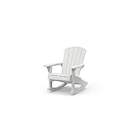 keter troy rocking-adirondack chaise de jardin et terrasse à bascule 81 x 95,8 x 102 h-graphite, blanc, plastique