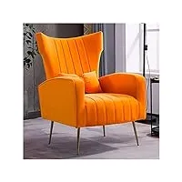 fauteuils de salon ergonomique,fauteuil scandinave canapé,fauteuils design de salon avec accoudoirs siège et dossier rembourrré,pour salon,chambre,bureau,balcon,café,restaurant ( color : orange )